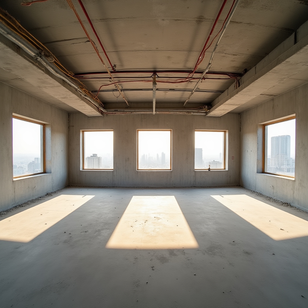 360 degree interior view of a construction floor