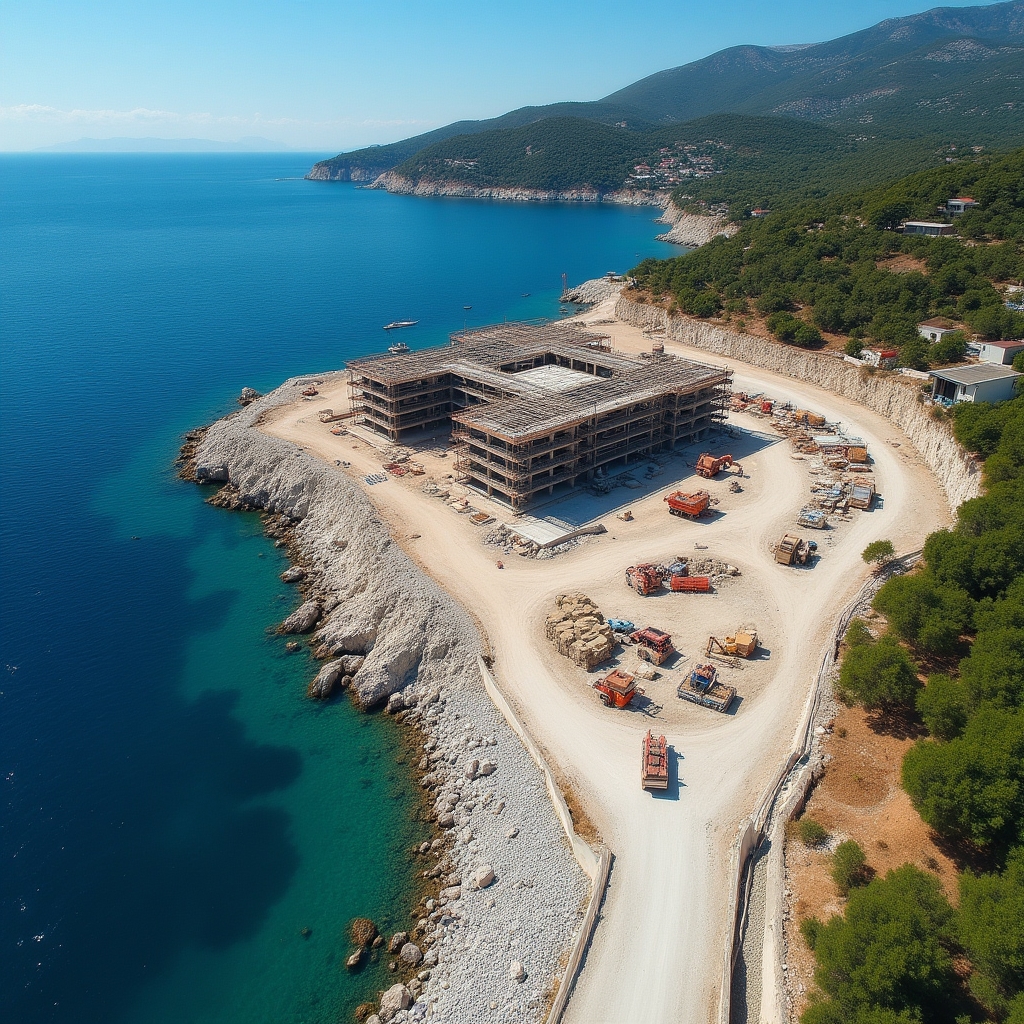 Tourism resort construction site on Croatian coast
